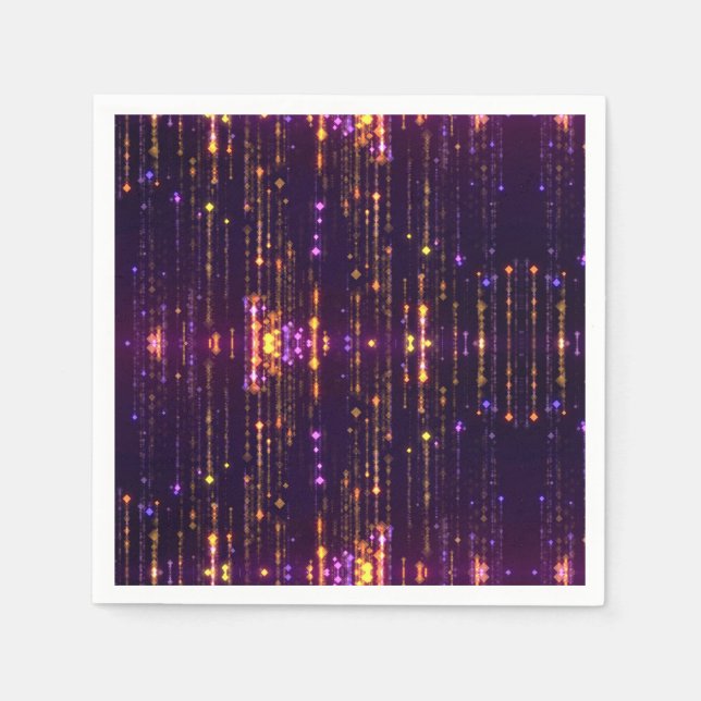 Stylish Purple Glitter Gold Mogern Sparkl  Napkins (Front)