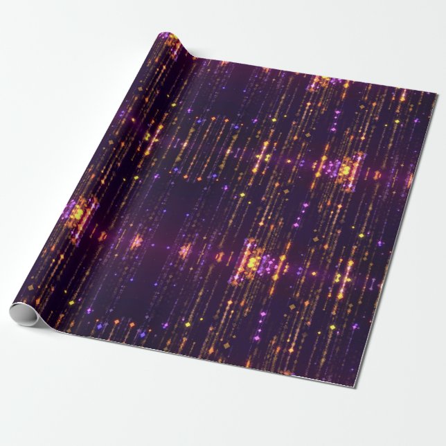 Stylish Purple Glitter Gold Mogern Sparkl Wrapping Paper (Unrolled)