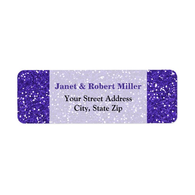 Stylish  Purple Glitter Label (Front)
