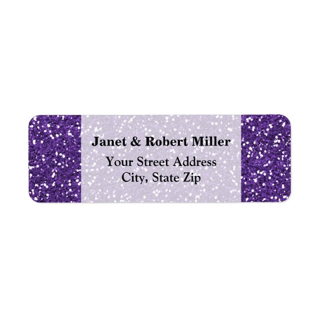 Stylish Purple Glitter Label (Front)