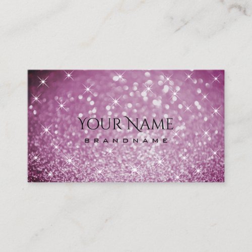 Stylish Purple Glitter Luminous Stars Luxurious Business Card