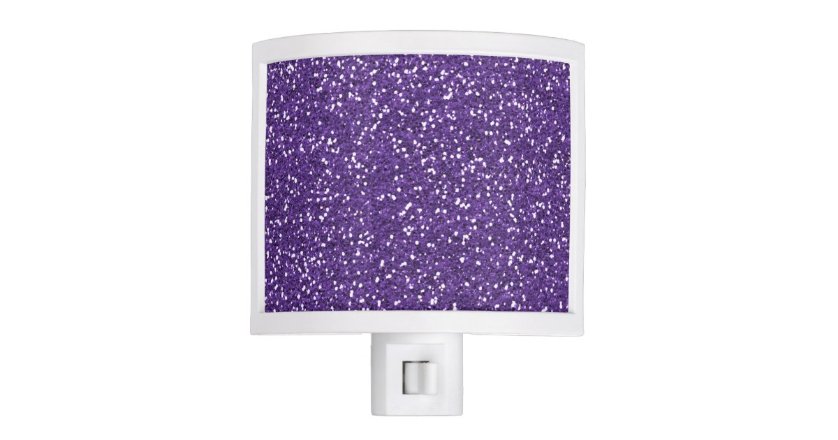 Stylish Purple Glitter Night Light Zazzle