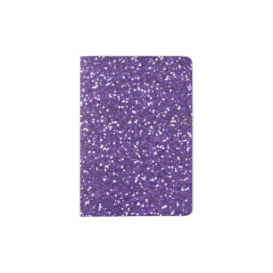 Stylish Purple Glitter Passport Holder