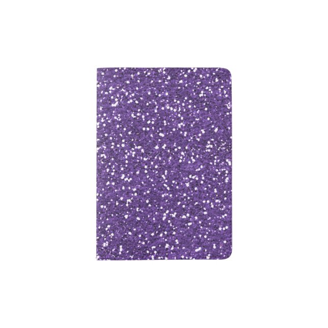 Stylish Purple Glitter Passport Holder (Front)