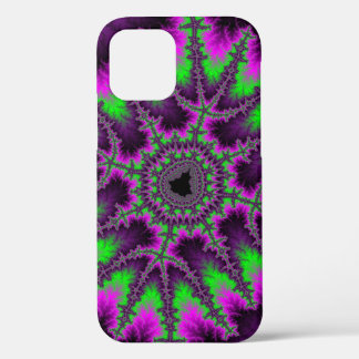 Stylish Purple, Green and Pink Fractal iPhone 12 Case