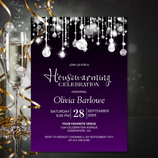 Stylish Purple Housewarming Party Invitation (Creator Uploaded)