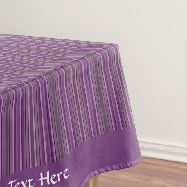Stylish Purple Lavender Stripe Pattern Tablecloth (In Situ)