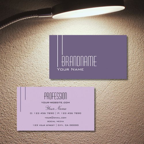 Stylish Purple Lilac Modern Simple  Professional Business Card