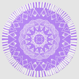 Stylish Purple Mandala Round Beach Towel
