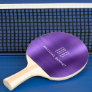 Stylish Purple Metallic Monogram Name Ping Pong Paddle
