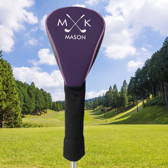 Stylish Purple | Modern Golf Logo Personalized Head Cover (Creator Uploaded)