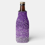 Stylish Purple  Ombre Glitter Sparkle Bottle Cooler at Zazzle