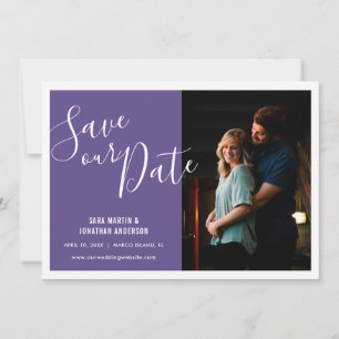 Stylish Purple Photo Save the Date