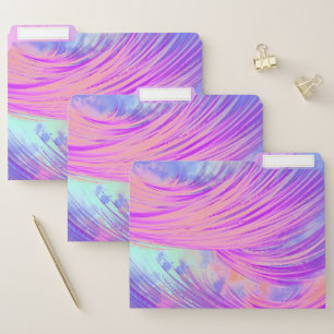 Stylish purple pink Abstract Feathers File Folder