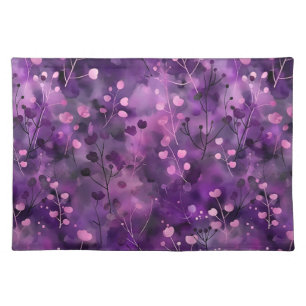 Stylish purple pink abstract floral pattern cloth placemat