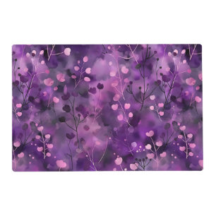 Stylish purple pink abstract floral pattern placemat