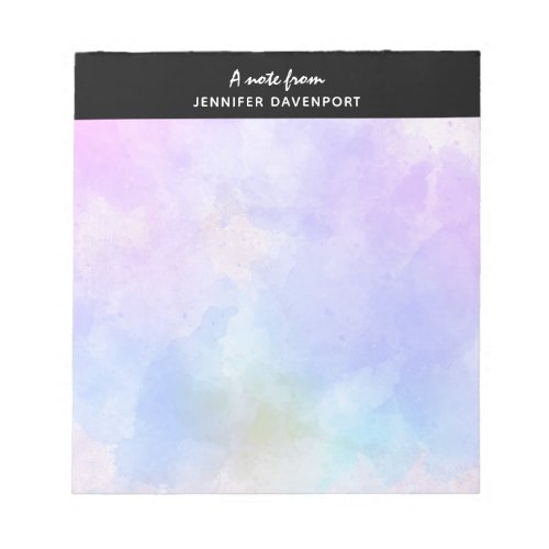 Stylish Purple Pink Blue Abstract Watercolor Notepad