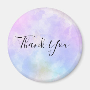 Stylish Purple Pink Blue Watercolor Thank You Magnet