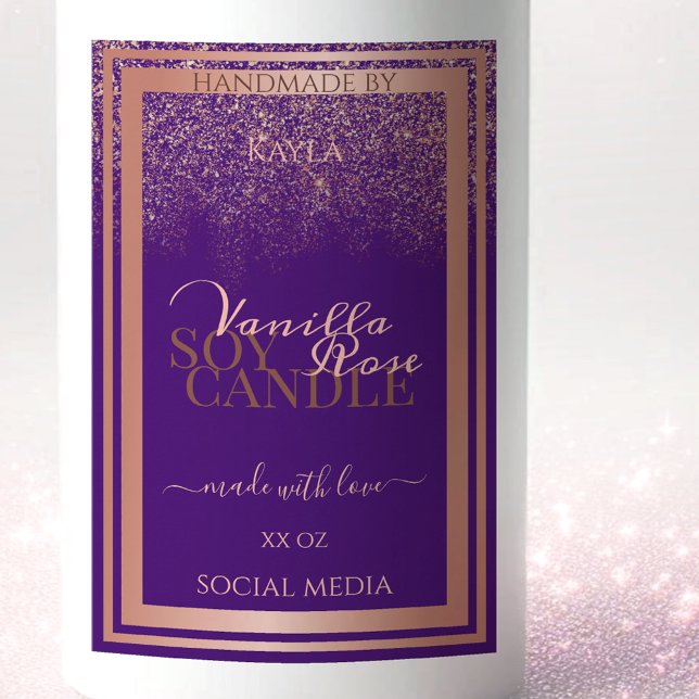 Stylish Purple Product Packaging Labels Rose Gold (Creator Uploaded)