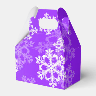 Stylish Purple Snowflakes Modern Christmas pattern Favor Boxes