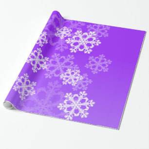 Stylish Purple Snowflakes Modern Christmas pattern Wrapping Paper