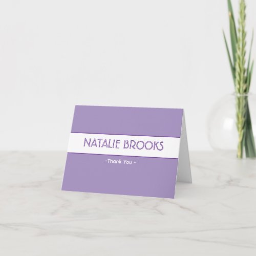 Stylish Purple Thank You Card