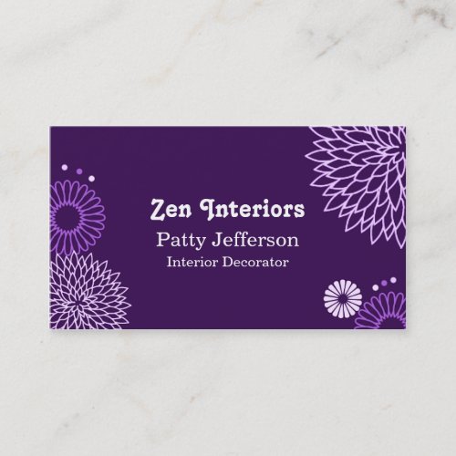 Stylish Purple Tones Floral Business Card