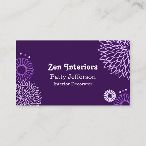 Customizable Stylish Purple Tones Floral Business Card