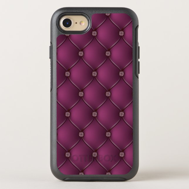 Stylish Purple Upholstery Pattern Otterbox iPhone Case (Back)