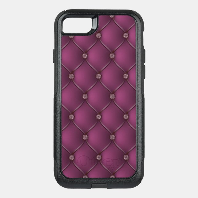Stylish Purple Upholstery Pattern Otterbox iPhone Case (Back)