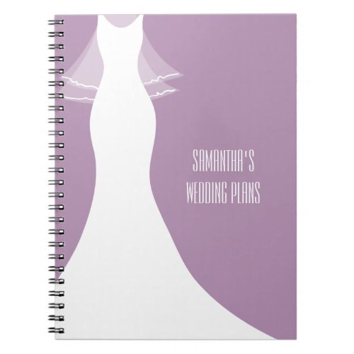 Stylish purple wedding planner organizer notebook