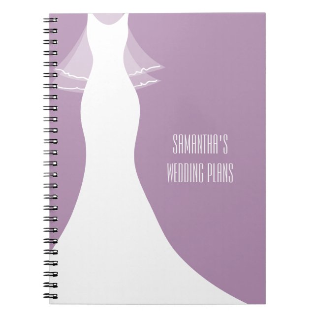 Stylish purple wedding planner organizer notebook (Front)