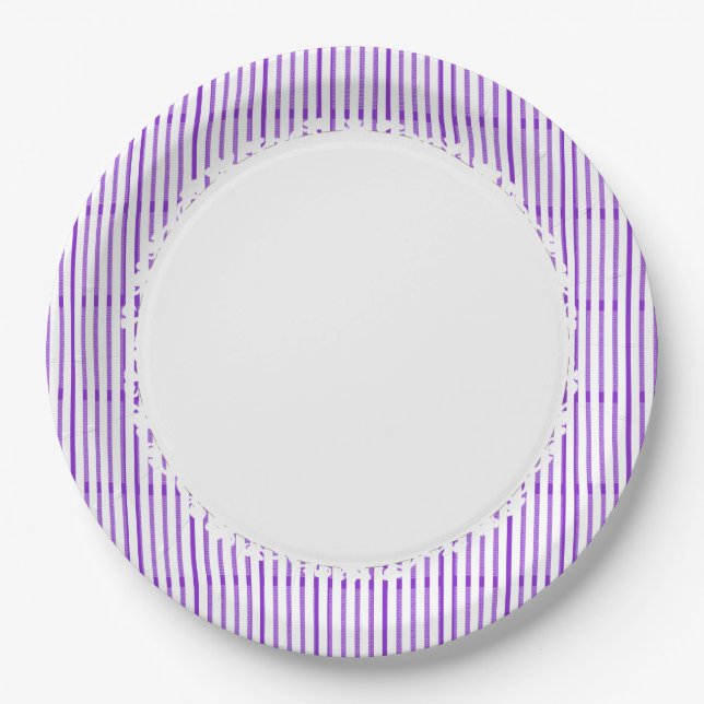 Stylish-Purple-White-Everyday-Multi-Size Paper Plates (Front)