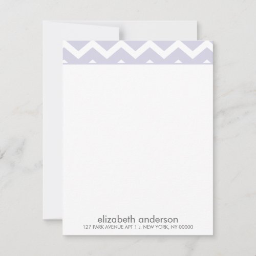 Stylish Purple Zig Zag Chevron Pattern Note Cards Personalized Invites