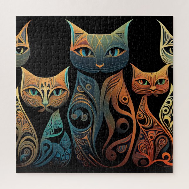 Stylish Puzzle Cat Theme (Vertical)