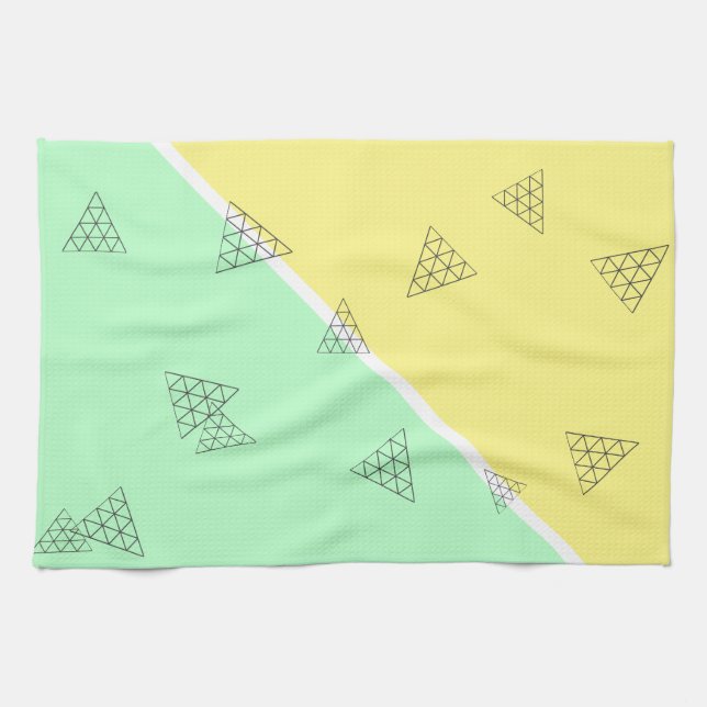 Stylish Pyramid Triangle Geometry Pastel Kitchen Towel (Horizontal)