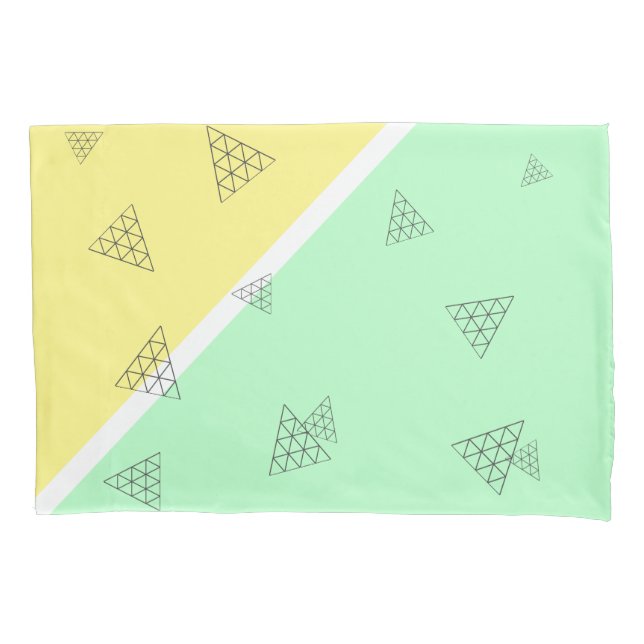 Stylish Pyramid Triangle Geometry Pastel Pillow Case (Front)