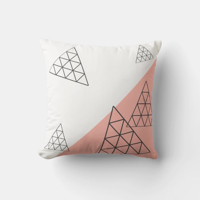Stylish Pyramid Triangle Geometry Pastel Throw Pillow (Front)