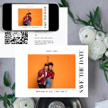 STYLISH | QR Code Modern Simple Photo Border Save The Date<br><div class="desc">QR code Save The Date - MODERN BORDER | is a Modern,  Simple,  white and black,  Photo save the date card</div>