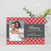 Stylish Quatrefoil Photo Valetines Day (Standing Front)