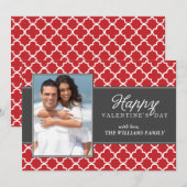 Stylish Quatrefoil Photo Valetines Day (Front/Back)