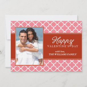 Stylish Quatrefoil Photo Valetines Day