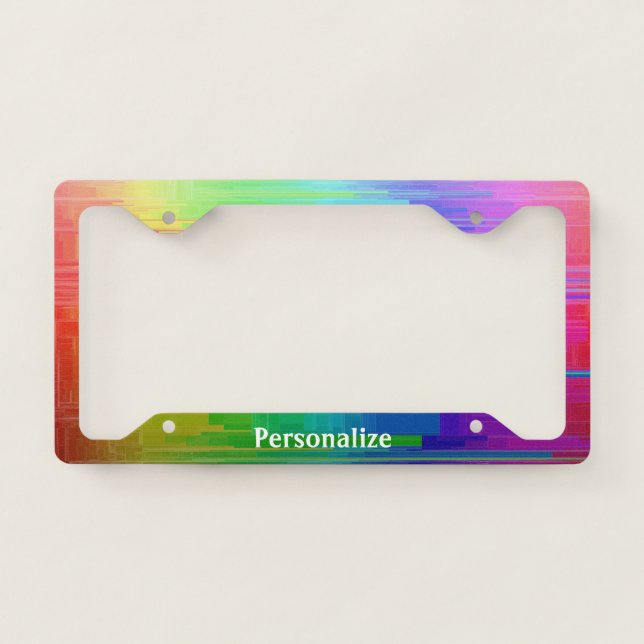 Stylish Rainbow Pride License Plate Frame (Front)