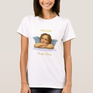 Stylish Raphael Cherub & Carpe Diem Calligraphy