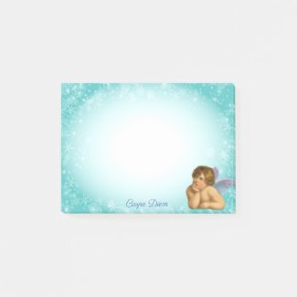 Stylish Raphael Cherub on Light Blue Gradient