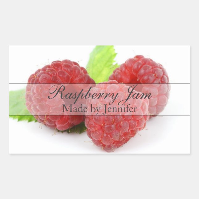 Stylish Raspberry Canning Label Sticker (Front)
