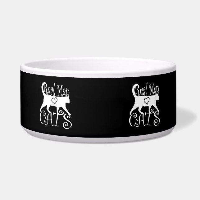 Stylish Real Men Love Cats Bowl (Front)
