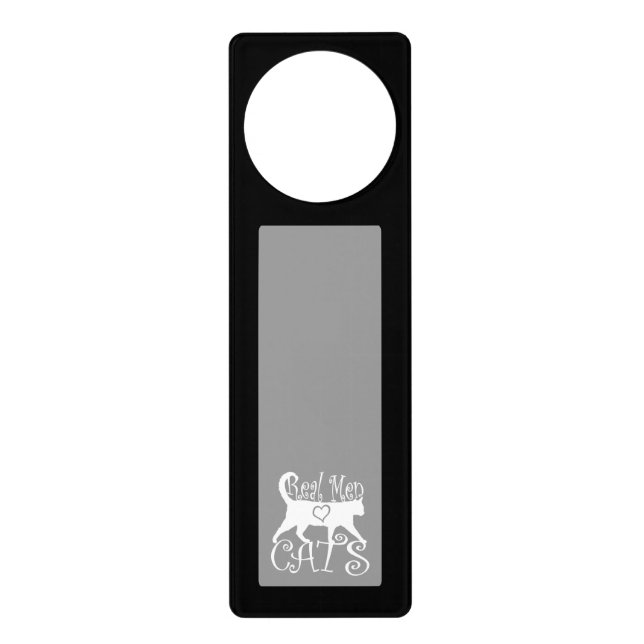 Stylish Real Men Love Cats Door Hanger (Front)