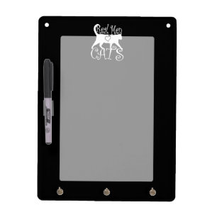 Stylish Real Men Love Cats on a black decor Dry Erase Board