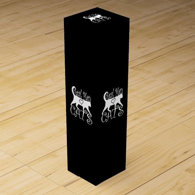 Stylish Real Men Love Cats Wine Box (Front)